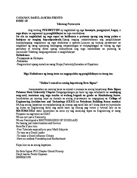 uri ng patalastas|Tekstong Persweysib Halimbawa At Kahulugan Nito.